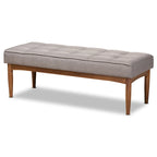 Banc de salle à manger moderne du milieu du siècle pour 2 – Gris / Marron foncé / Fauve