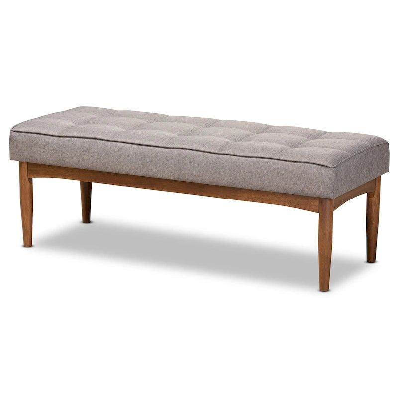Banc de salle à manger moderne du milieu du siècle pour 2 – Gris / Marron foncé / Fauve