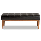 Banc de salle à manger moderne du milieu du siècle pour 2 – Gris / Marron foncé / Fauve