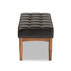 Banc de salle à manger moderne du milieu du siècle pour 2 – Gris / Marron foncé / Fauve