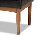 Banc de salle à manger moderne du milieu du siècle pour 2 – Gris / Marron foncé / Fauve