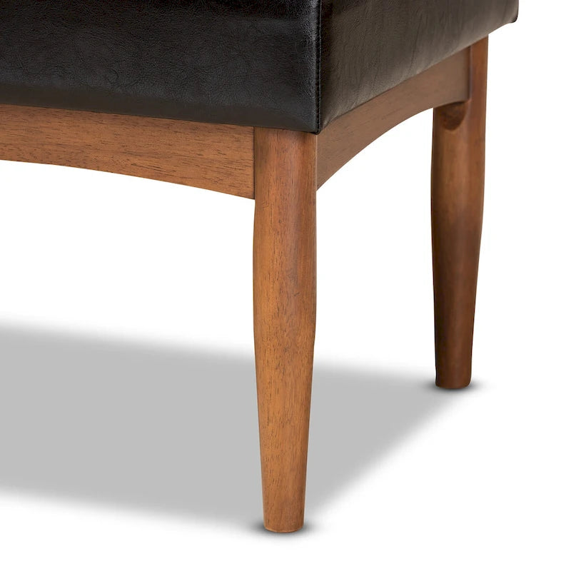 Banc de salle à manger moderne du milieu du siècle pour 2 – Gris / Marron foncé / Fauve