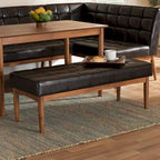 Banc de salle à manger moderne du milieu du siècle pour 2 – Gris / Marron foncé / Fauve