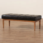 Banc de salle à manger moderne du milieu du siècle pour 2 – Gris / Marron foncé / Fauve