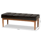 Banc de salle à manger moderne du milieu du siècle pour 2 – Gris / Marron foncé / Fauve