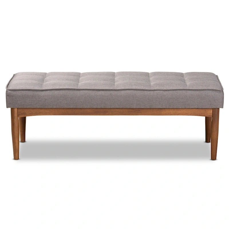 Banc de salle à manger moderne du milieu du siècle pour 2 – Gris / Marron foncé / Fauve