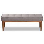 Banc de salle à manger moderne du milieu du siècle pour 2 – Gris / Marron foncé / Fauve