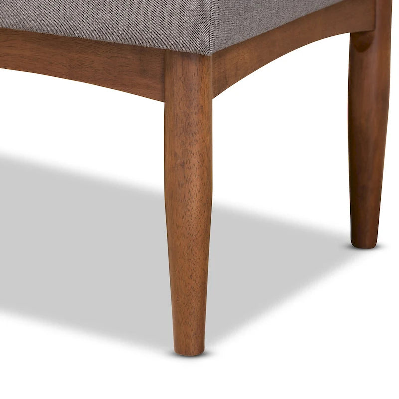 Banc de salle à manger moderne du milieu du siècle pour 2 – Gris / Marron foncé / Fauve