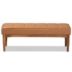 Banc de salle à manger moderne du milieu du siècle pour 2 – Gris / Marron foncé / Fauve