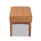 Banc de salle à manger moderne du milieu du siècle pour 2 – Gris / Marron foncé / Fauve