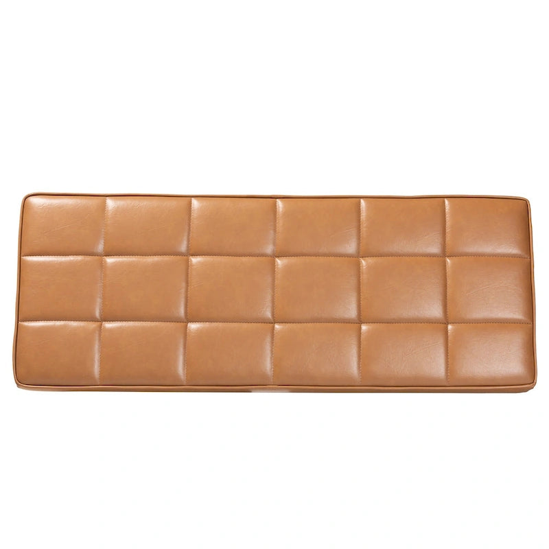 Banc de salle à manger moderne du milieu du siècle pour 2 – Gris / Marron foncé / Fauve