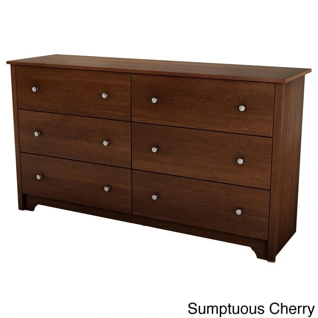 Commode double 6 tiroirs – Style moderne | Gris doux, Noir pur, Blanc pur, Chocolat, Cerise