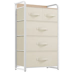 Commode de rangement en tissu à 5 tiroirs gris clair/gris foncé/crème/noir, individuelle