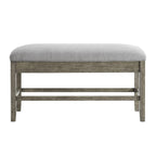Banc de comptoir de rangement Driftwood, rembourrage gris cendré, 1 place
