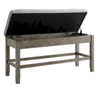 Banc de comptoir de rangement Driftwood, rembourrage gris cendré, 1 place
