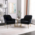 Fauteuil d'appoint en velours noir, siège individuel, style Mid-Century
