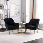 Fauteuil d'appoint en velours noir, siège individuel, style Mid-Century