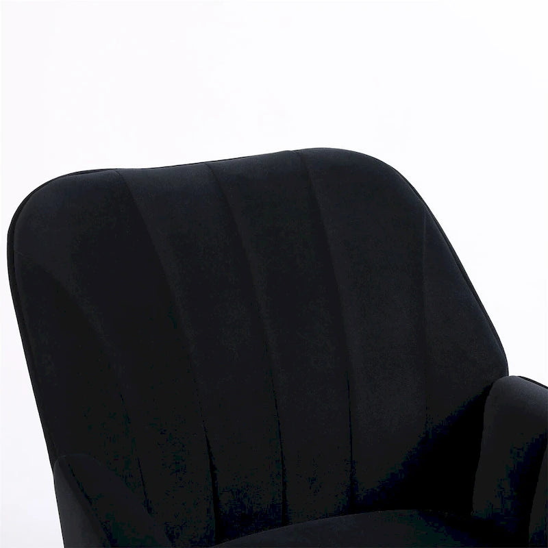 Fauteuil d'appoint en velours noir, siège individuel, style Mid-Century