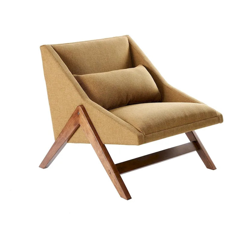 Fauteuil lounge, une place, jaune moutarde et coloris Pécane