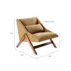 Fauteuil lounge, une place, jaune moutarde et coloris Pécane