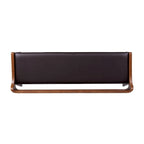 Banc de salle à manger mi-siècle marron et noir, coussin en similicuir, 2 places