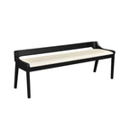 Banc de salle à manger mi-siècle marron et noir, coussin en similicuir, 2 places