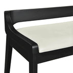 Banc de salle à manger mi-siècle marron et noir, coussin en similicuir, 2 places