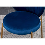 Ensemble de salle à manger rond 3 pièces, table blanche et 2 chaises en velours, jaune / vert / bleu, 2 places