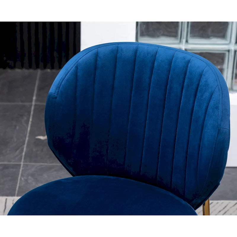 Ensemble de salle à manger rond 3 pièces, table blanche et 2 chaises en velours, jaune / vert / bleu, 2 places