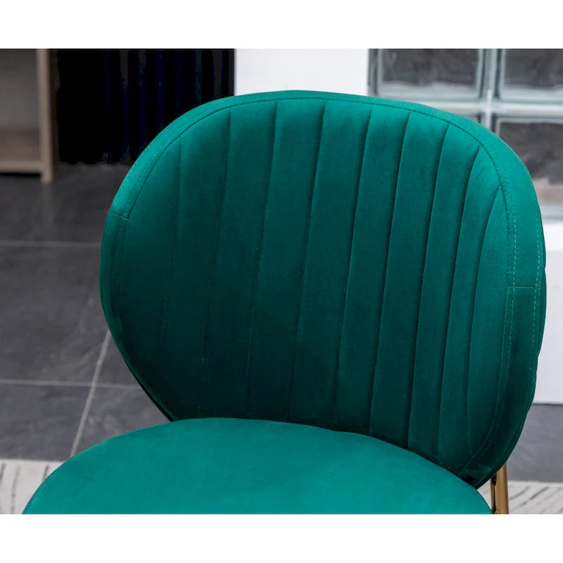 Ensemble de salle à manger rond 3 pièces, table blanche et 2 chaises en velours, jaune / vert / bleu, 2 places