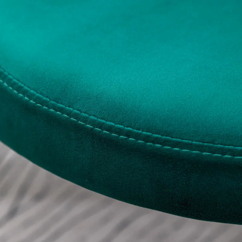 Ensemble de salle à manger rond 3 pièces, table blanche et 2 chaises en velours, jaune / vert / bleu, 2 places