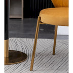 Ensemble de salle à manger rond 3 pièces, table blanche et 2 chaises en velours, jaune / vert / bleu, 2 places