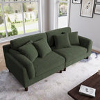 Canapé 2 places en velours côtelé – Orange / Gris / Vert / Beige / Gris clair