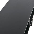 Meuble TV rectangulaire et table basse avec 2 étagères de rangement – Chêne côtier / Ardoise / Noir / Frêne
