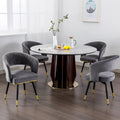 Chaise de salle à manger pivotante en velours avec pieds en métal doré, lot de 2