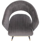 Chaise de salle à manger pivotante en velours avec pieds en métal doré, lot de 2