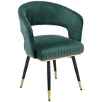 Chaise de salle à manger pivotante en velours avec pieds en métal doré, lot de 2