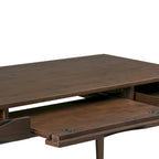 Bureau de style milieu de siècle, tablette clavier et 2 tiroirs, Noyer/Blanc/Gris/Noir, 1 personne