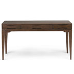 Bureau de style milieu de siècle, tablette clavier et 2 tiroirs, Noyer/Blanc/Gris/Noir, 1 personne