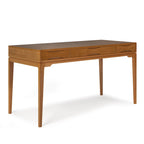 Bureau de style milieu de siècle, tablette clavier et 2 tiroirs, Noyer/Blanc/Gris/Noir, 1 personne