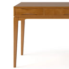 Bureau de style milieu de siècle, tablette clavier et 2 tiroirs, Noyer/Blanc/Gris/Noir, 1 personne