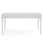 Bureau de style milieu de siècle, tablette clavier et 2 tiroirs, Noyer/Blanc/Gris/Noir, 1 personne