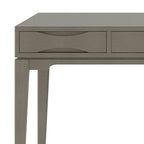 Bureau de style milieu de siècle, tablette clavier et 2 tiroirs, Noyer/Blanc/Gris/Noir, 1 personne