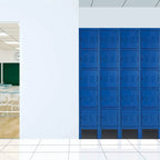 Casier de rangement métallique 5 portes bleu/gris, utilisateur unique, 5 compartiments