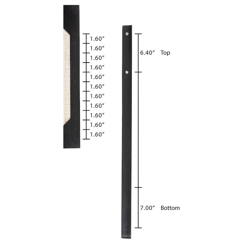 Tête de lit en rotin et bois bohème marron naturel / noir – Lit Queen size, 1 personne
