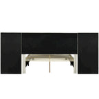 Lit plateforme rembourré en velours beige avec tête de lit de rangement, Grand lit/Très grand lit, 2 places