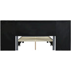 Lit plateforme rembourré en velours beige avec tête de lit de rangement, Grand lit/Très grand lit, 2 places