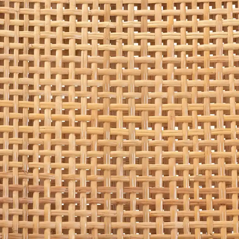Chaise de salle à manger bohème en rotin brun naturel et brun noyer, une place