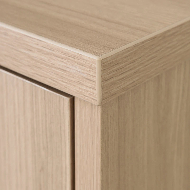 Bureau informatique scandinave Noyer naturel / Blanc / Orme clair avec multiprise – 1 personne