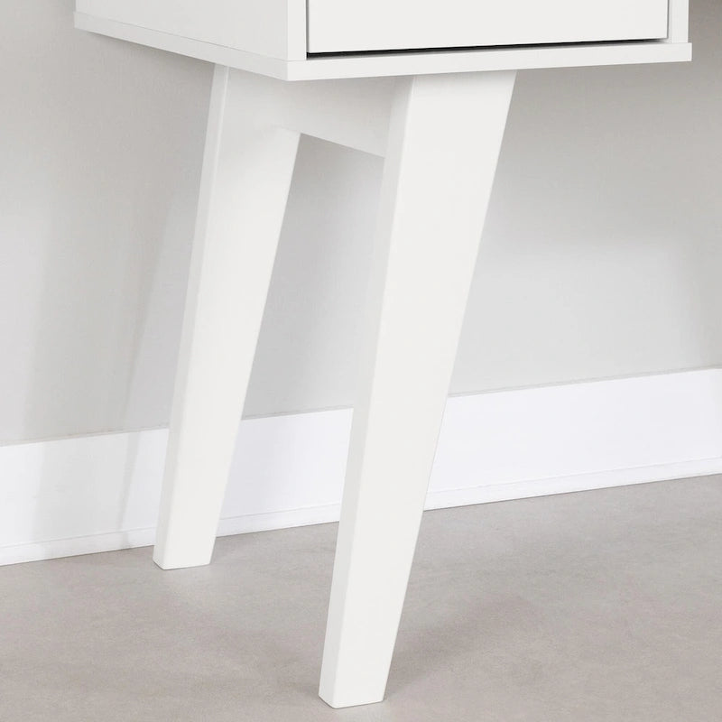 Bureau informatique scandinave Noyer naturel / Blanc / Orme clair avec multiprise – 1 personne